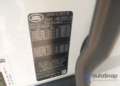 2024 Land Rover Defender 110 P300 из США, поврежденный, VIN SALEJ7EX7R2288207